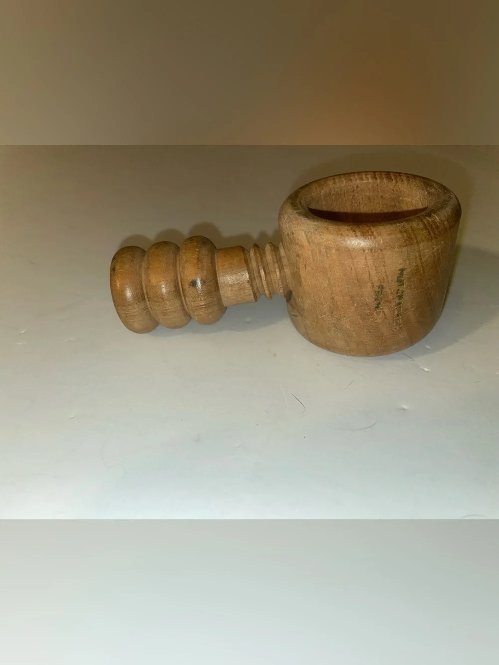 Vintage Wooden Screw Twist Nutcracker Solid Wood Tool Mid Century MCM